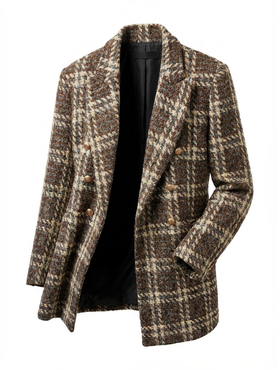 Blazer estructurado de tweed cuadros