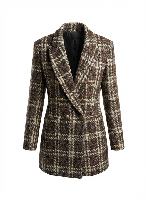 Blazer estructurado de tweed cuadros